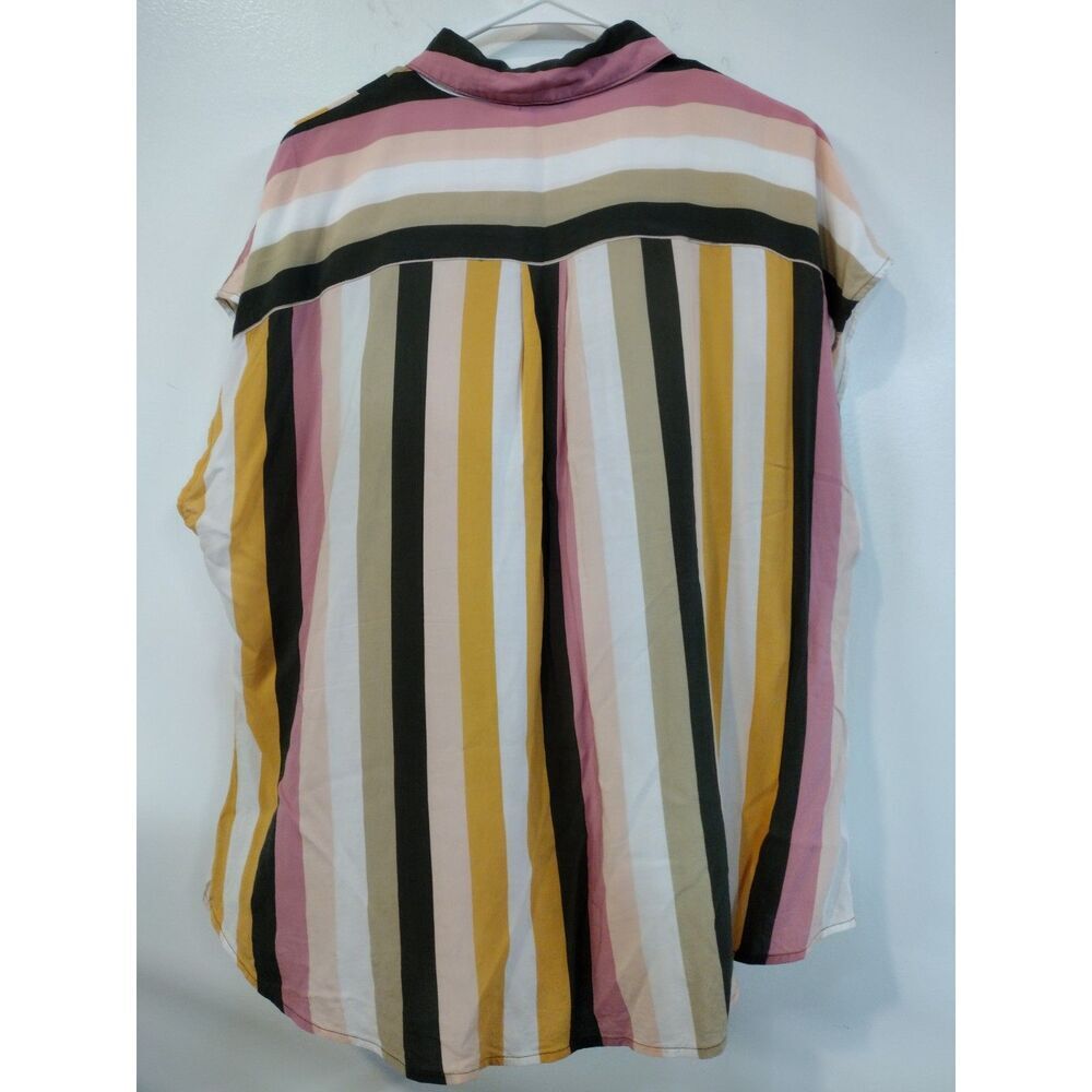 Torrid multi color Challis button down blouse‎ - image 3